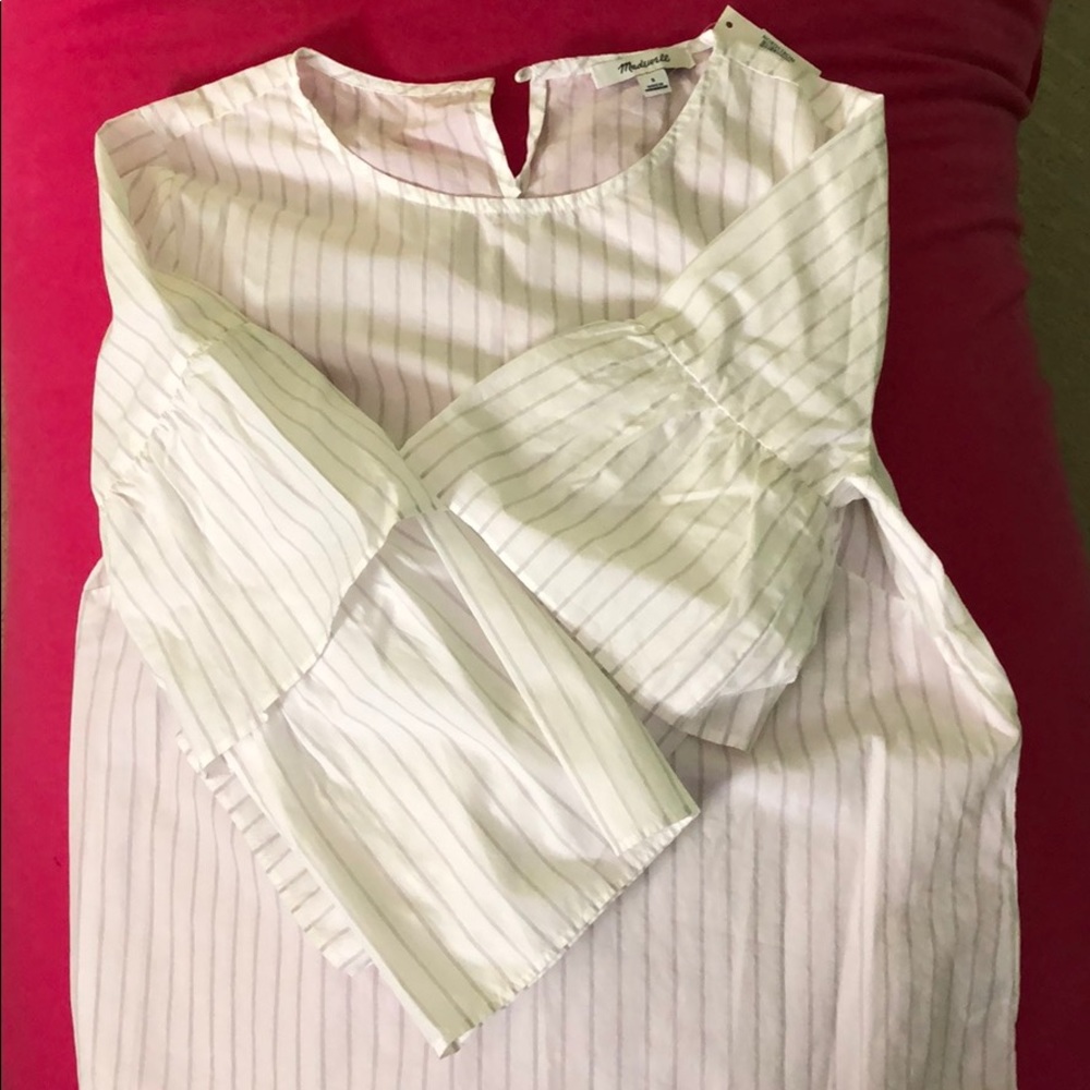 NWT madewell white striped top